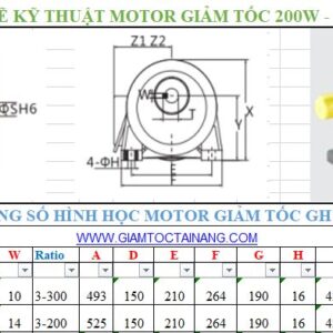 Giảm tốc tải nặng 2.2kw 3hp