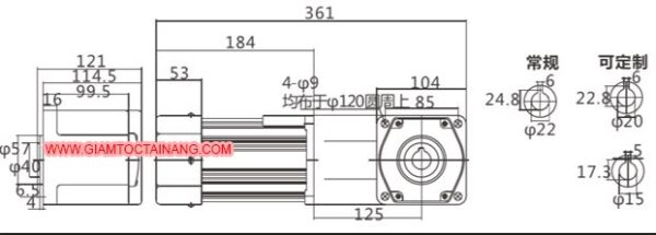 Giảm tốc mini gốc cốt âm 180w