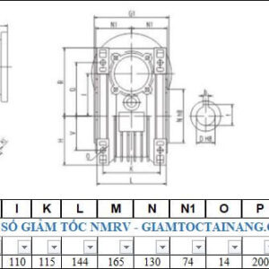 Thông số hộp số NMRV size 110