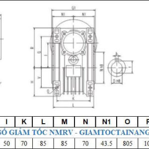 Thông số hộp số NMRV size 50