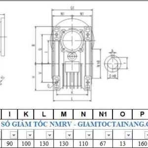 Thông số hộp số NMRV size 90