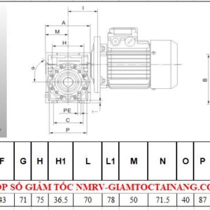 Thông số hộp số NMRV size 40