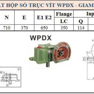 Thông số kỹ thuật hộp số WPDX size 200