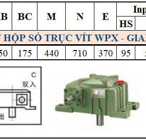 Thông số kỹ thuật hộp số WPX size 200