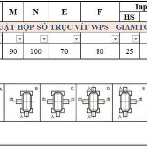 Thông số kỹ thuật hộp số WPS size 40