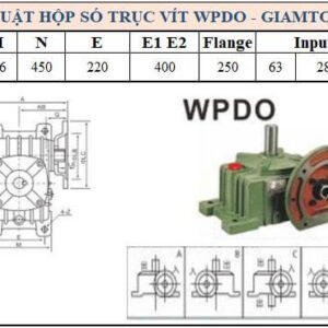 Thông số kỹ thuật hộp số WPDO size 120