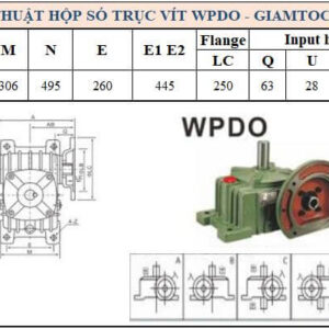 Thông số kỹ thuật hộp số WPDO size 135