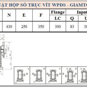 Thông số kỹ thuật hộp số WPDS size 175