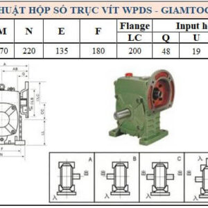 Thông số kỹ thuật hộp số WPDS size 80