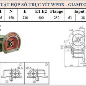 Thông số kỹ thuật hộp số WPDX size 120