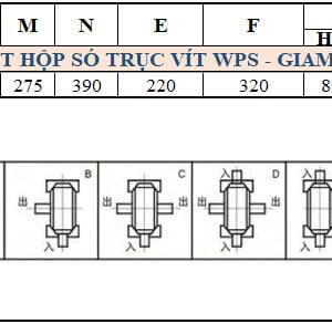 Thông số kỹ thuật hộp số WPS size 155