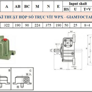 Thông số kỹ thuật hộp số WPX size 100