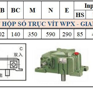 Thông số kỹ thuật hộp số WPX size 155