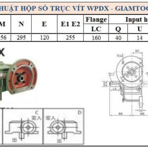 Thông số kỹ thuật hộp số WPDX size 70