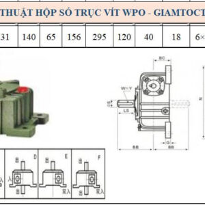 Thông số kỹ thuật hộp số WPO size 70