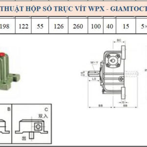 hông số kỹ thuật hộp số WPX size 60