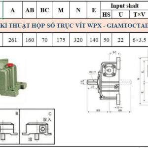 Thông số kỹ thuật hộp số WPX size 80