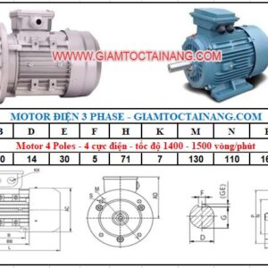 Motor điện 3 pha 0.37KW 4Poles