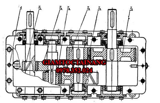 Cấu tạo của hộp giảm tốc 3 cấp