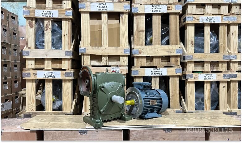 Động cơ giảm tốc trục vít bánh vít trên 3.7kW công suất lớn cho máy công nghiệp