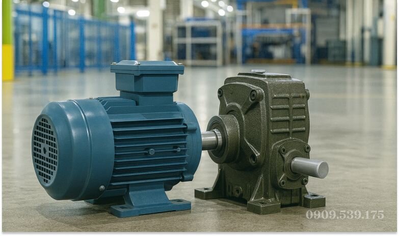 Thiết kế nhỏ gọn của động cơ giảm tốc trục vít bánh vít công suất lớn