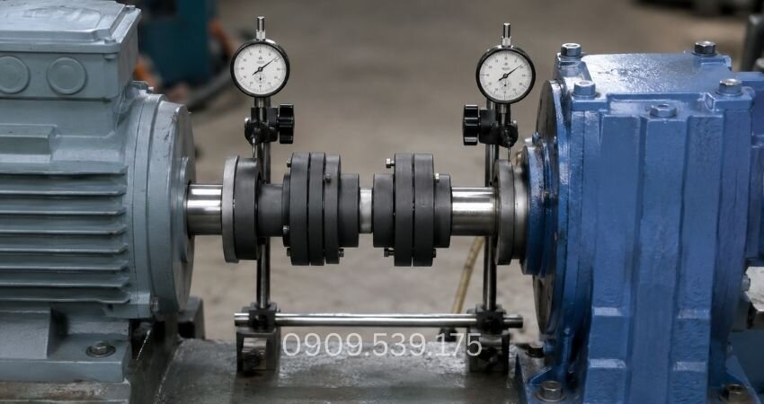 Căn chỉnh độ đồng tâm trục hộp giảm tốc