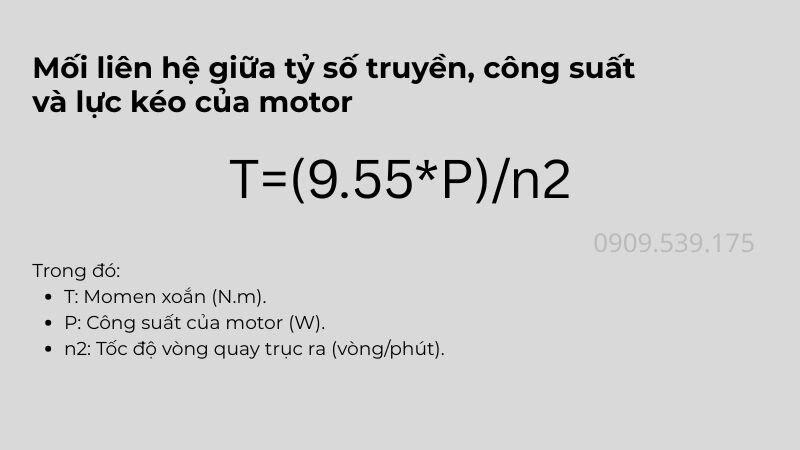 Mối liên hệ giữa tỷ số truyền công suất và lực kéo của động cơ