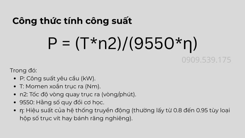 Công thức tính công suất chuẩn