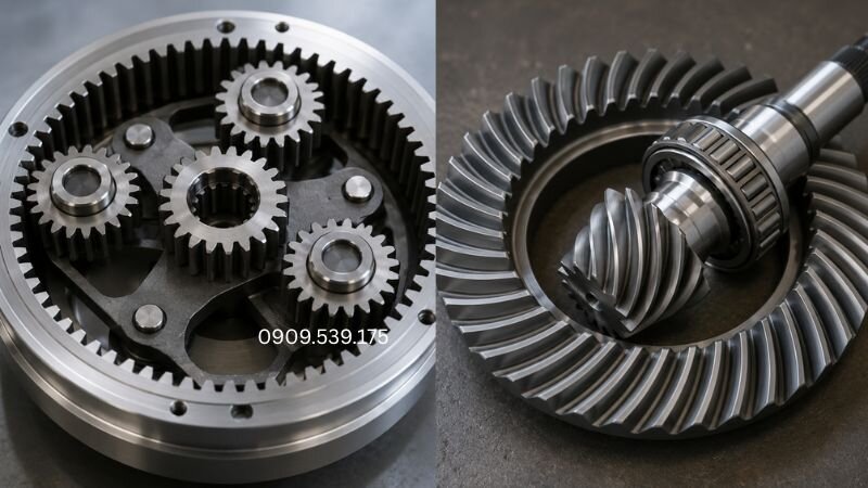 Nhận biết những nhầm lẫn phổ biến khi phân biệt bánh răng hành tinh và côn xoắn.
