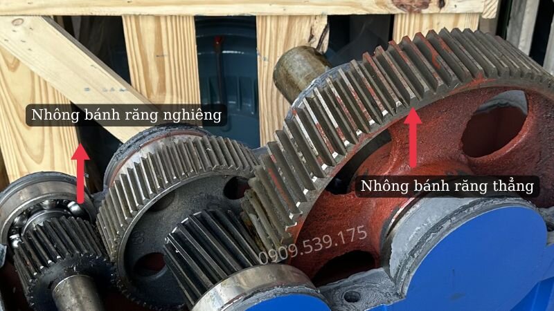 Thiết kế tích hợp nhông bánh răng nghiêng và nhông bánh răng thẳng của bộ truyền động